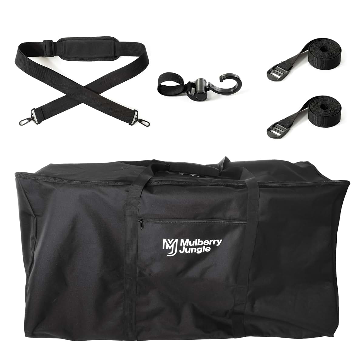 Venmark Mulberry Jungle Stroller Travel Bag with Hook for Single & Double Strollers, Black
