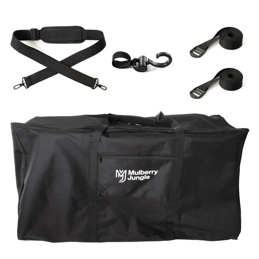 Venmark Mulberry Jungle Stroller Travel Bag with Hook for Single & Double Strollers, Black