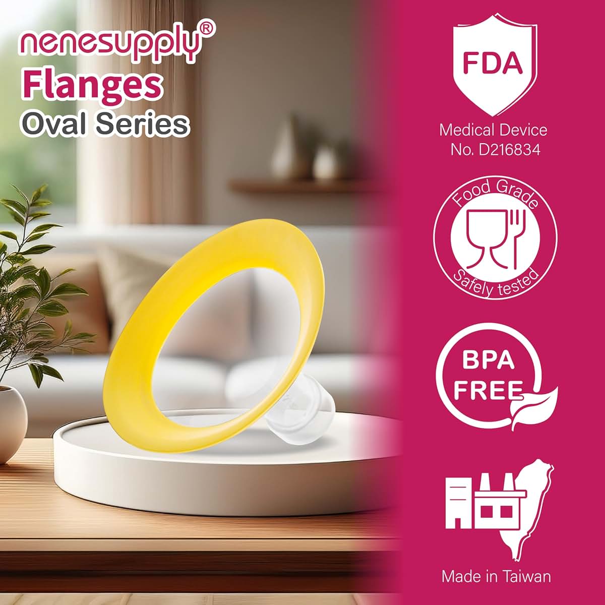 Nenesupply 24mm Oval Flanges Compatible With Medela Breast Pumps