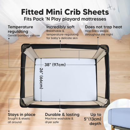 KeaBabies Isla Fitted Mini Crib Sheets 2-Pack