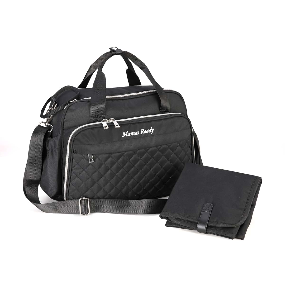 Mamas Ready Diaper Bag, Baby Changing Bag, Large Nappy Bag, Baby Bag with Portable Changing Mat for Mom and Dad (photo 2)
