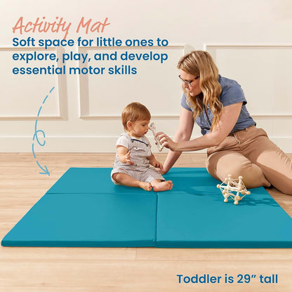 ECR4Kids Modular Play Patch Activity Mat Squares for Tummy Time and Floor Play