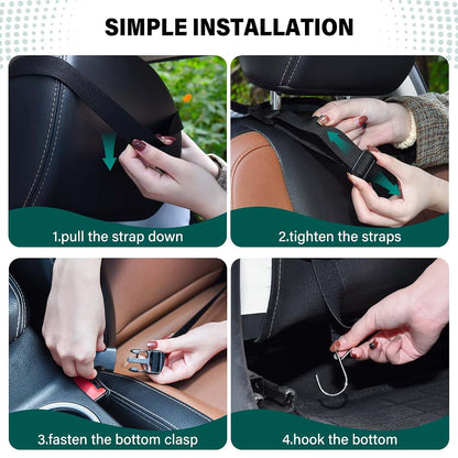 FENOCHE Cow Print Car Seat Protector Kick Mat with Storage Pockets