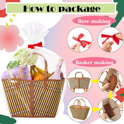 Quzzil Woven Bamboo Gift Basket Kit, 6-Set