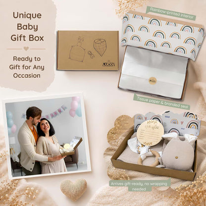 LUCOI Organic Cotton Baby Gift Set - Newborn Essentials Box