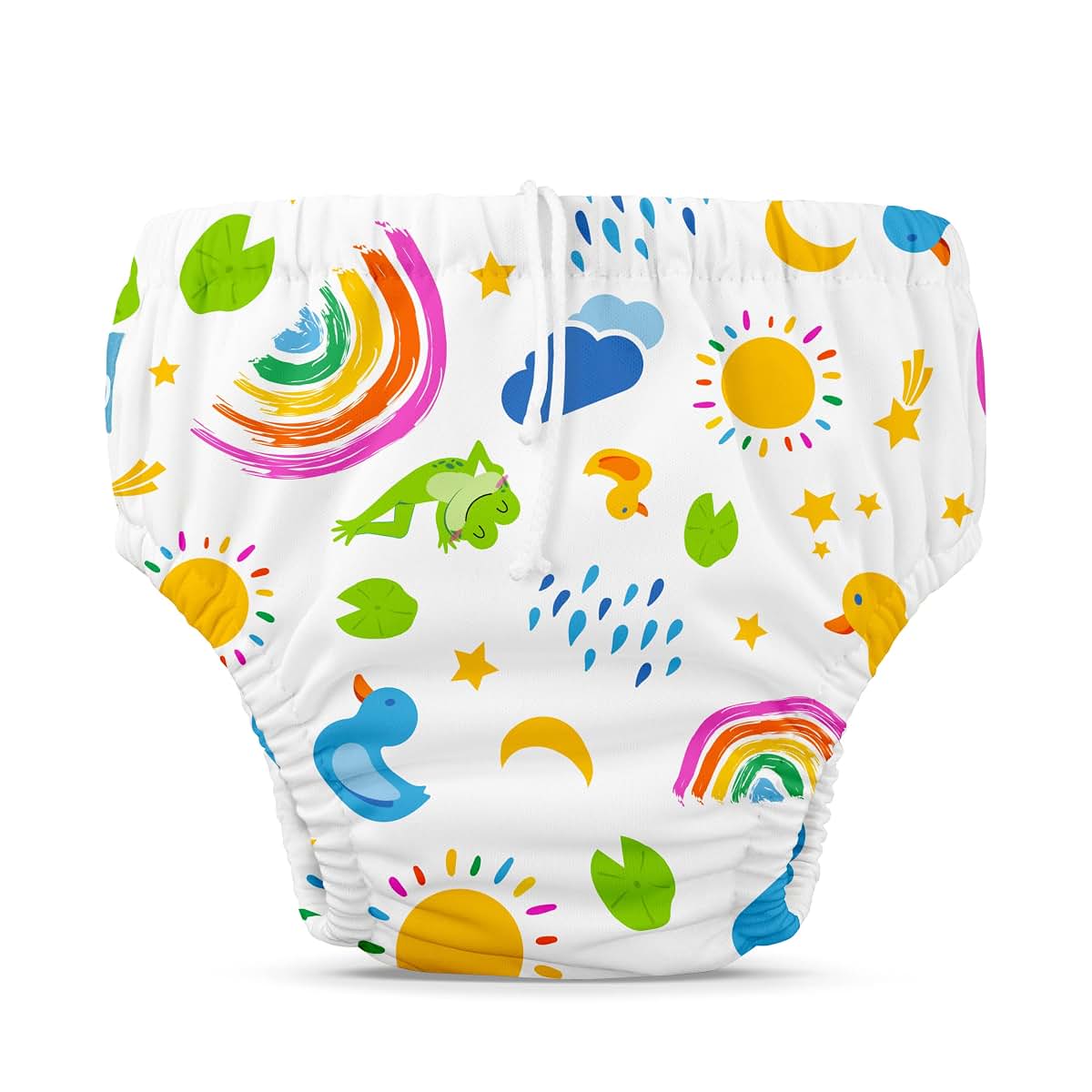 Charlie Banana Reusable Swim Diaper Adjustable Drawstring Waterproof Fit Hello Sunshine Size M