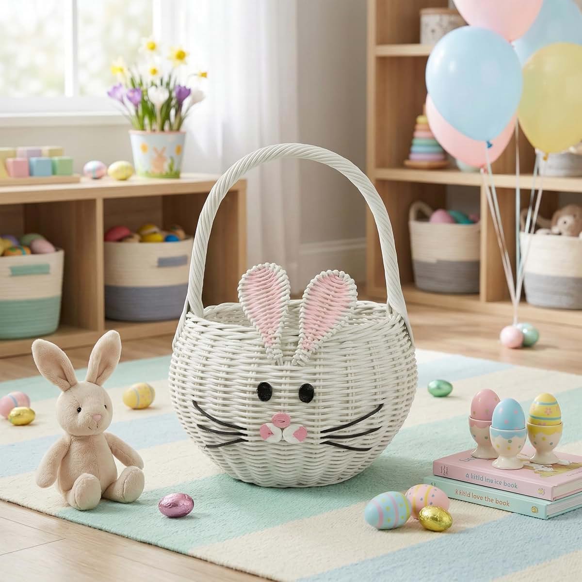 G6 Collection Hand Woven Bunny Rattan Storage Basket (photo 2)