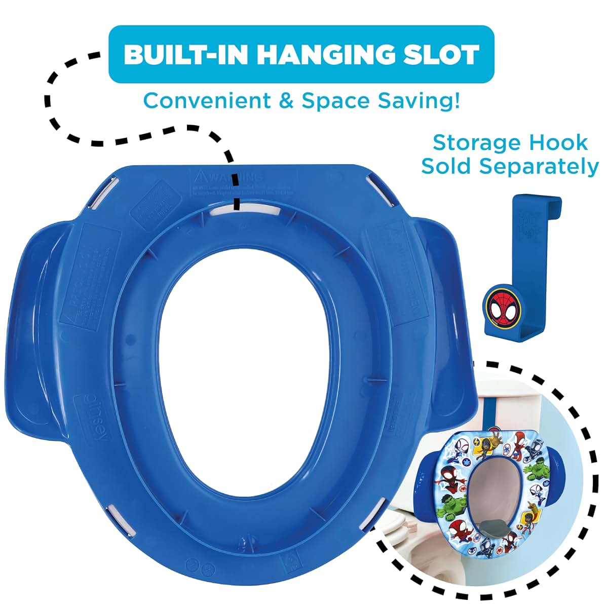 Spidey and His Amazing Friends Soft Potty Seat with Easy Grip Handles, Made in USA