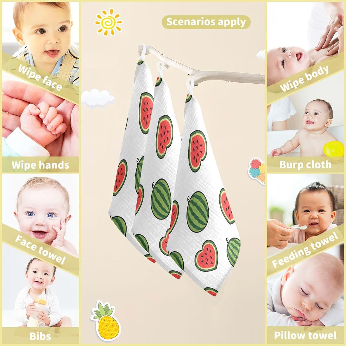 Baby Bath Towel, Soft Absorbent Towel for Infant Bath Time