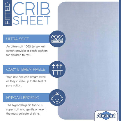 Abstract Baby Solid Jersey Knit Fitted Crib Sheet (28" x 52", Blue) (photo 2)