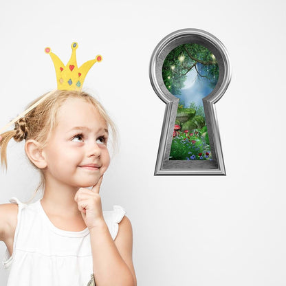 Stickit Graphix Enchanted Lantern Forest Keyhole Window Wall Decal