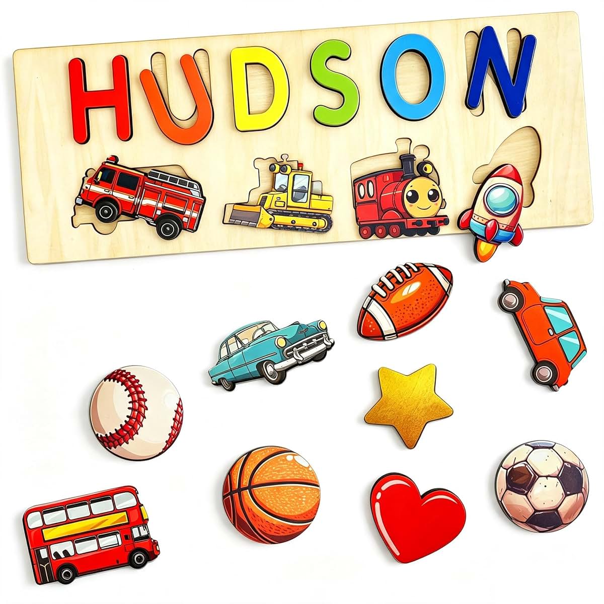 CSPGXQ Personalized Wooden Name Puzzle for Toddlers