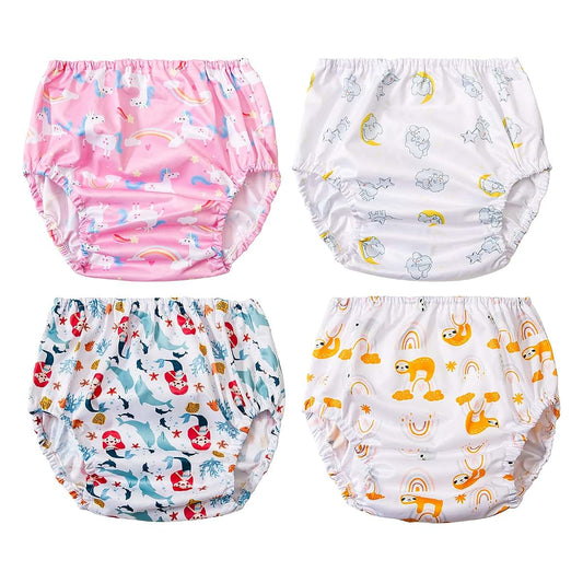 BISENKID Waterproof Diaper Cover for Plastic Pants for Toddlers Good Elastic Plastic Underwear for Toddlers Girls 3t