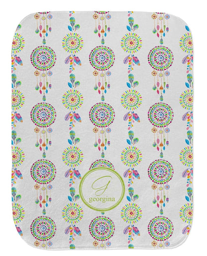 Baby Milano Personalized Dreamcatcher Burp Cloth - Fleece w/Name and Initial (photo 2)