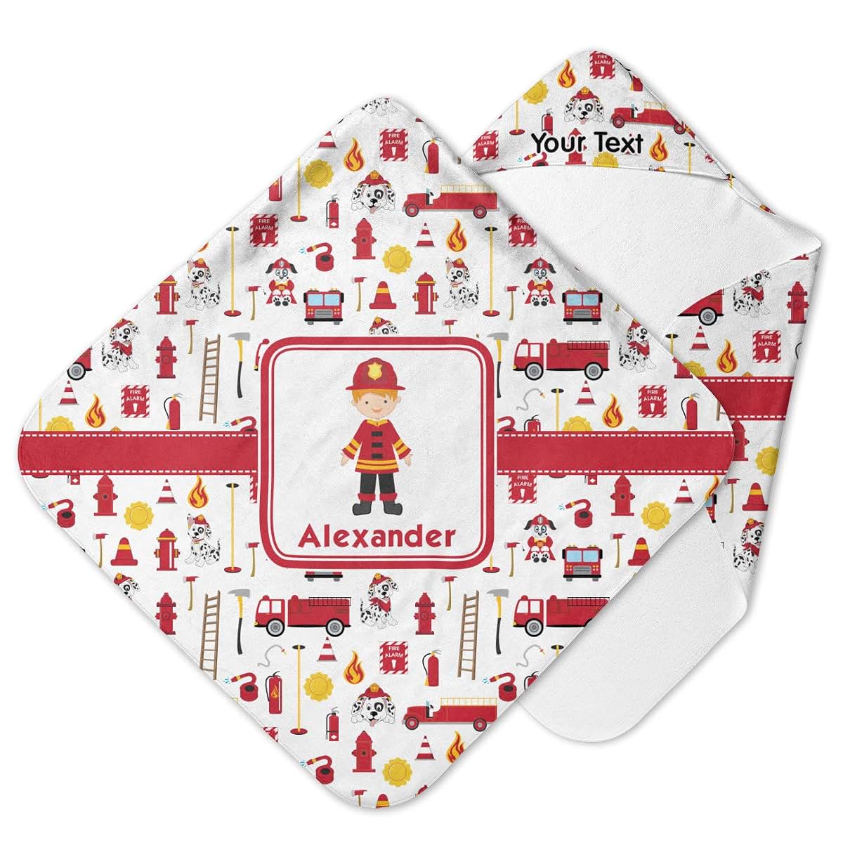 YouCustomizeIt Personalized Firefighter Character Hooded Baby Towel w/ Name or Text
