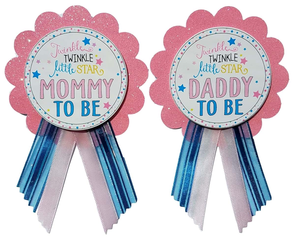 Amy's Bubbling Boutique Twinkle Little Star Mommy and Daddy to Be Pins