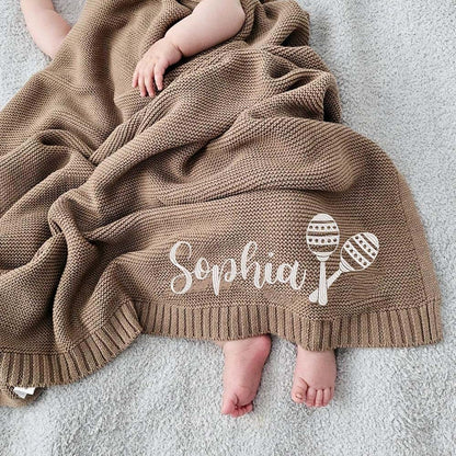 Noni Luxury Personalized Baby Blanket, Customize Baby Blanket, Name Baby Blanket, Embroidered Baby Blanket, Baby