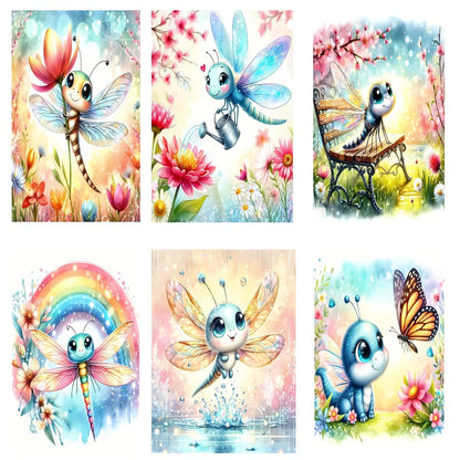 Generic Dragonflies Nursery Wall Art Prints, Set of 6, 8x10 Inch Unframed