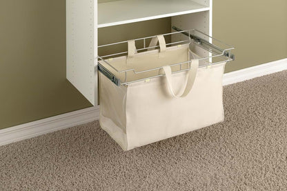 Easy Track Sliding Canvas Hamper for Closet Storage
