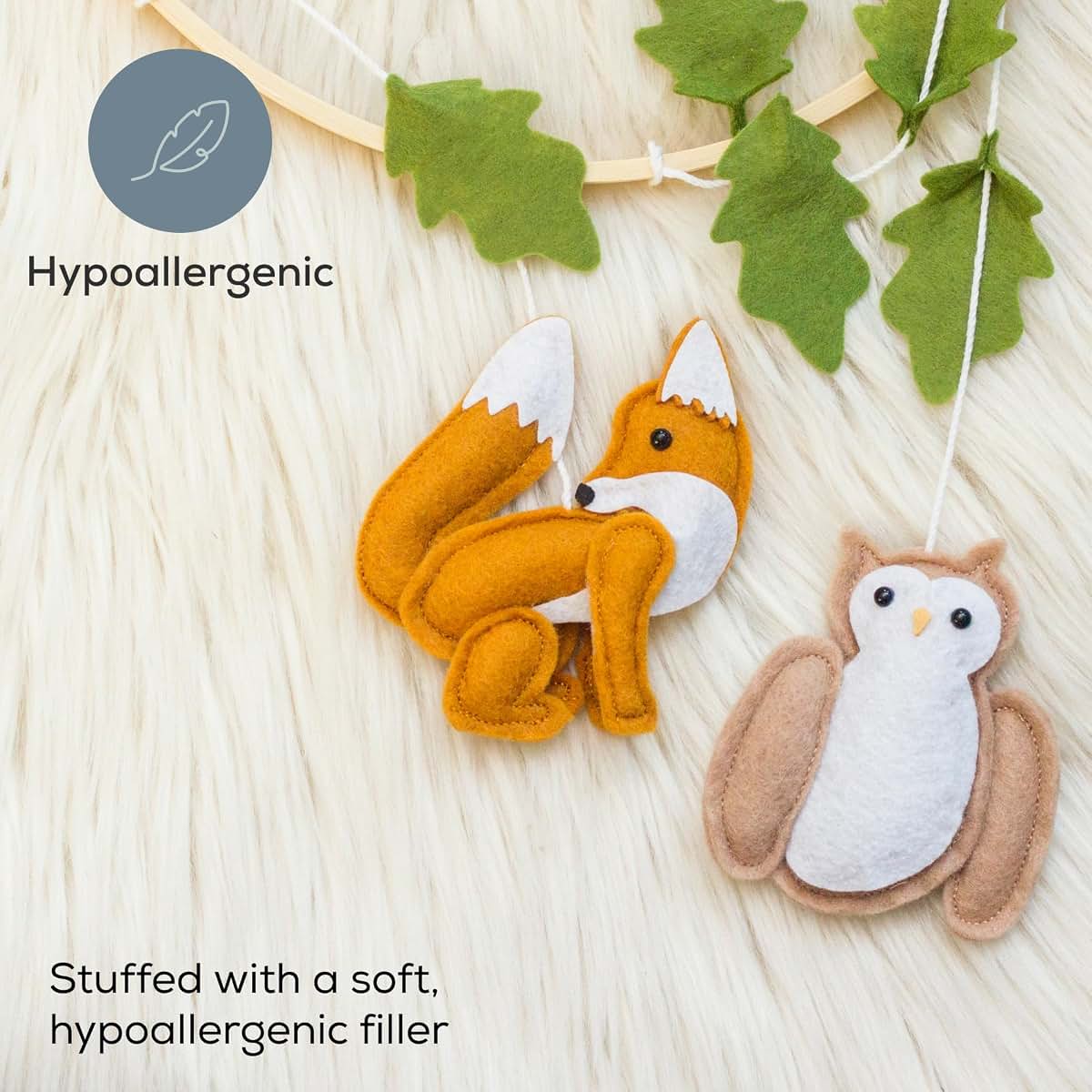 First Landings Woodland Baby Mobile for Crib with Forest Animals