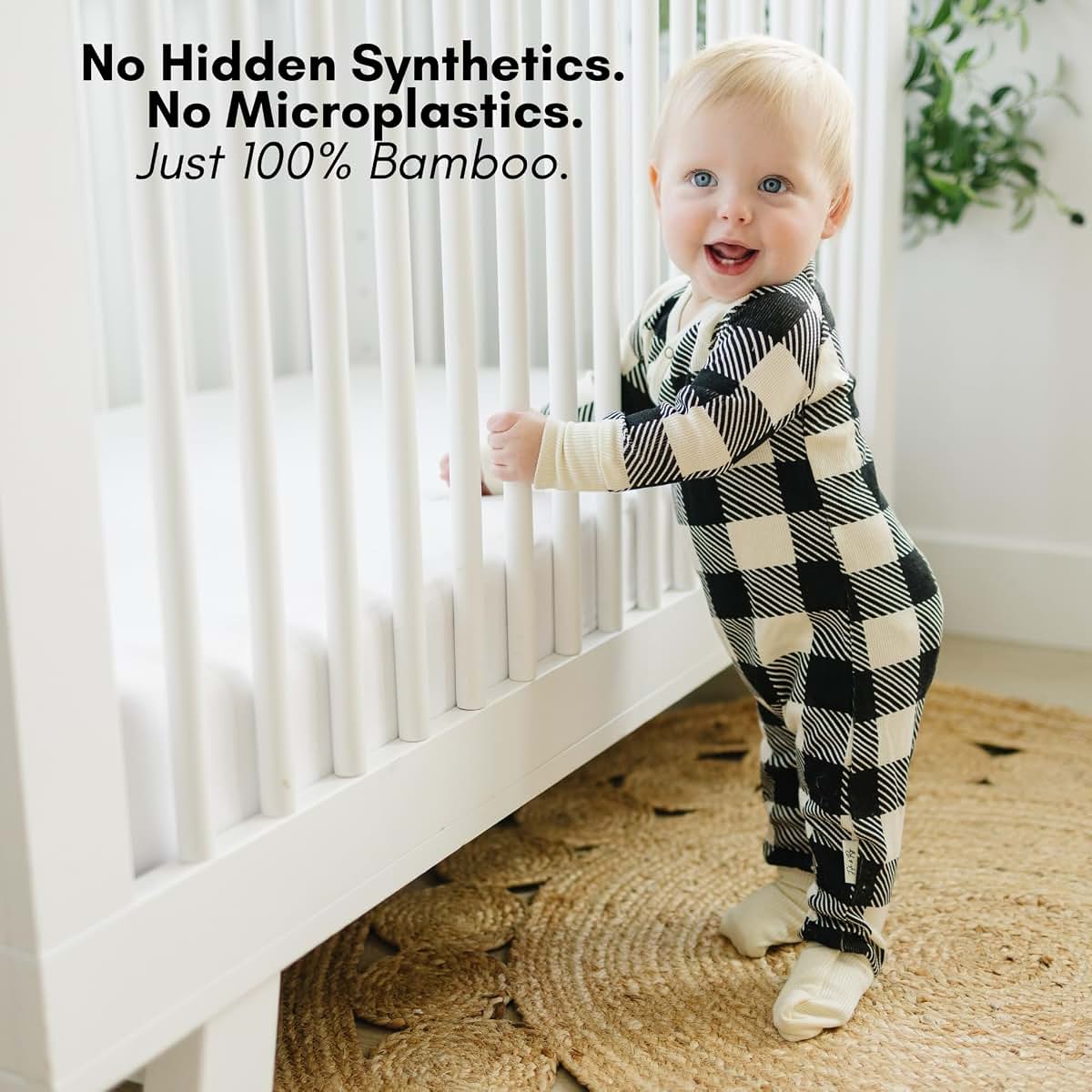 Fifi & Ry Bamboo Lyocell Ribbed Convertible Footie Romper for Sensitive Skin (photo 2)