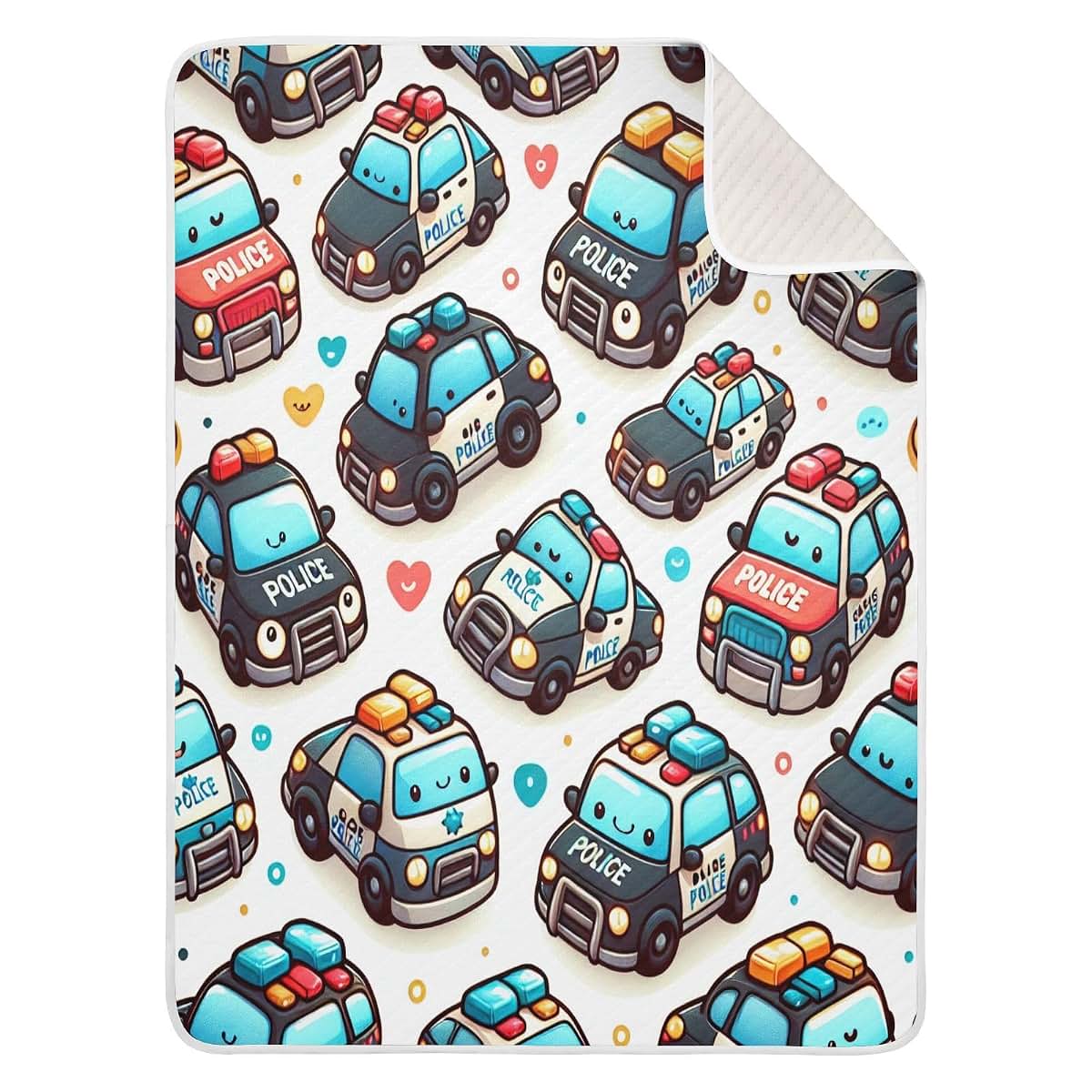 Nesatuwa Cute Police Cars Baby Blanket for Receiving and Swaddling