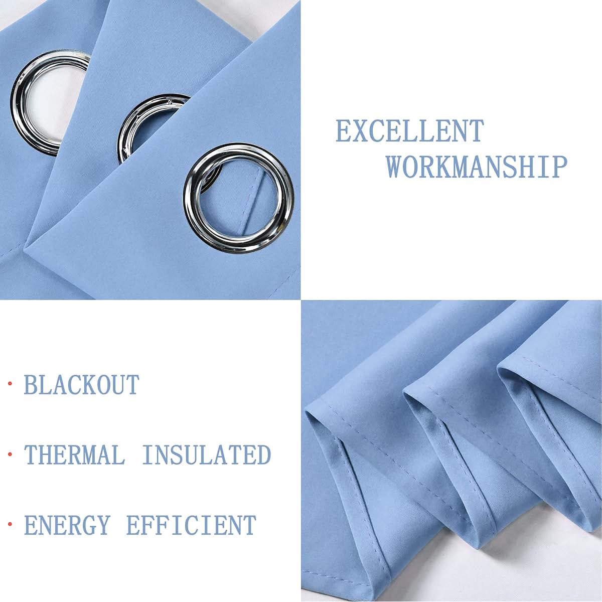 Decovsun Window Valances | Triple Weave Blackout Grommet Curtain Panel