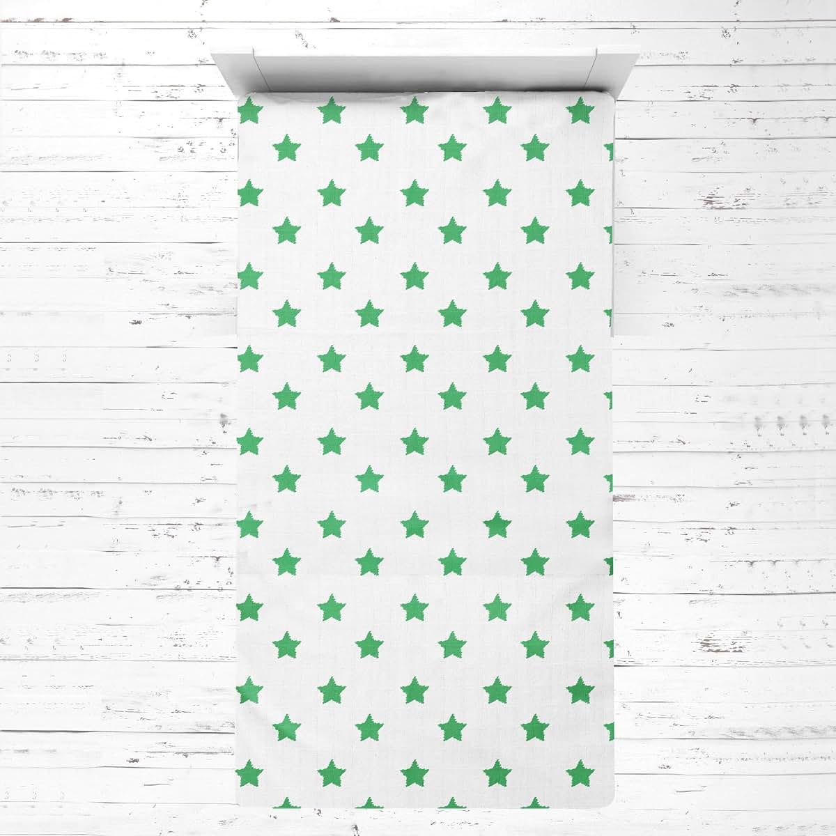 Bacati Muslin Sports 3-Piece Boys Toddler Bed Sheet Set, 100% Cotton, Soccer Ball Green/Grey