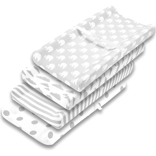 BaeBae Goods Changing Pad Cover – Premium Baby Changing Pad Covers 4 Pack – Boy or Girl Changing Pad Cover – Pure