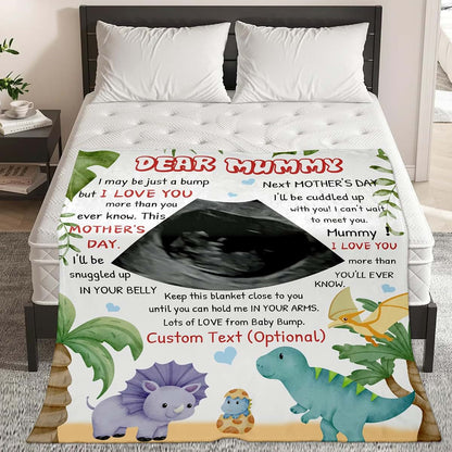 Frrahmen Personalized Baby Ultrasound Blanket - Custom Pregnancy Throw Blanket with Sonogram Photo New Mom Gift for (photo 2)
