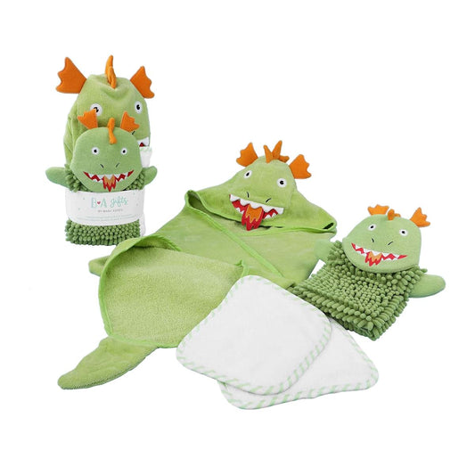 Baby Aspen Four-Piece Dragon Bath Gift Set In Green