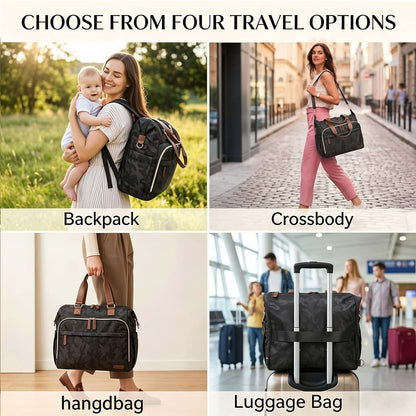 Pripher Diaper Bag Backpack - Large Capacity Travel Essential for Mom
