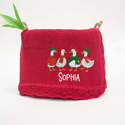SWaddle AN Personalized Custom Embroidered Name Knit Baby Blanket (photo 4)