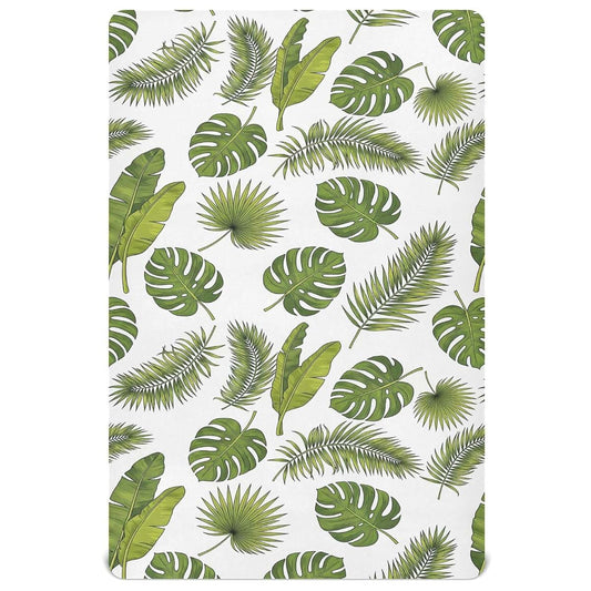 Pfrewn Crib Sheets Monstera Leaves Palm Fronds Fitted Crib Sheet