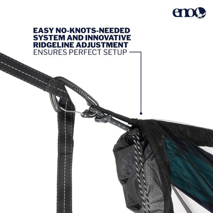 ENO Guardian DX Bug Net - Deluxe Hammock Netting with Dual Doors - Charcoal
