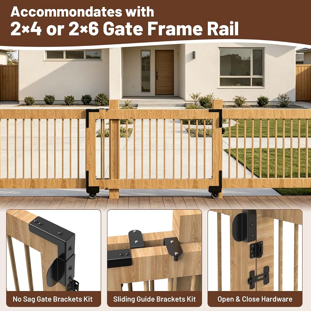KUQAE Sliding Gate Kit,Heavy Duty Gate Hardware Kit，Double Layer Rust Prevention (photo 2)