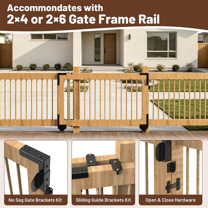 KUQAE Sliding Gate Kit,Heavy Duty Gate Hardware Kit，Double Layer Rust Prevention (photo 2)