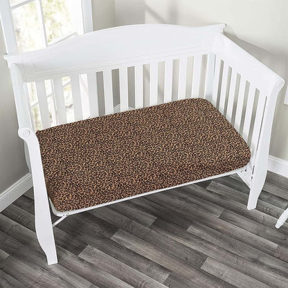 Microfiber Leopard Print Fitted Crib Sheet for Standard Mattress