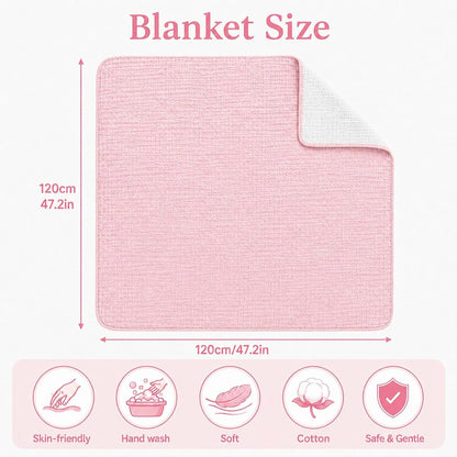 Ababy Personalized Cotton Muslin Swaddle Blanket In Blush Pink (photo 3)