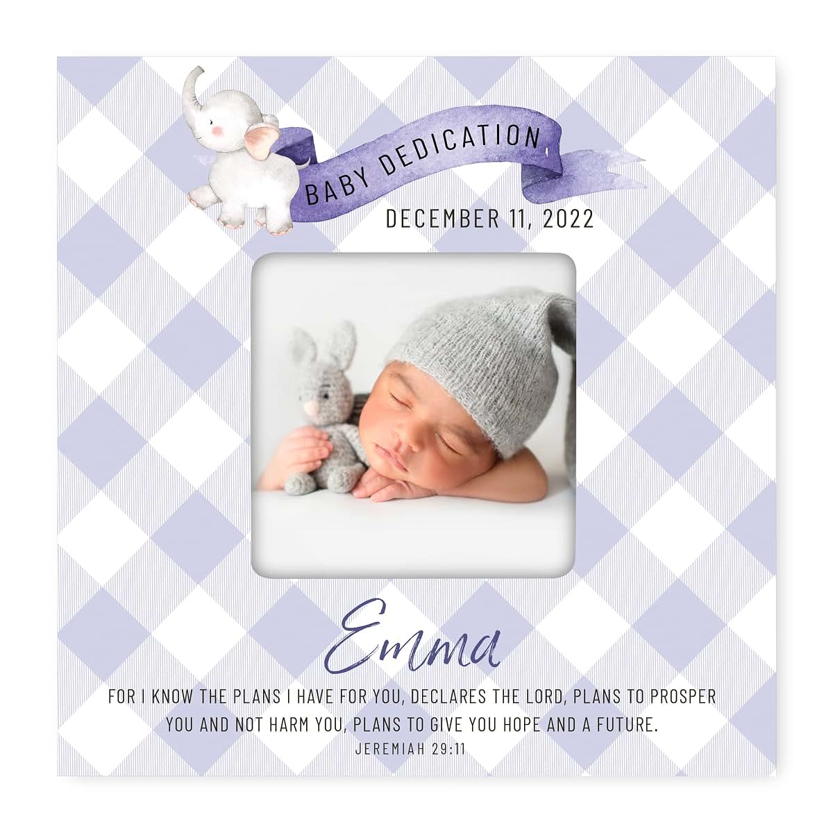LifeSong Milestones Personalized Photo Frame As Baptism Gift for Boys And Girls With Baby Dedication From Parents