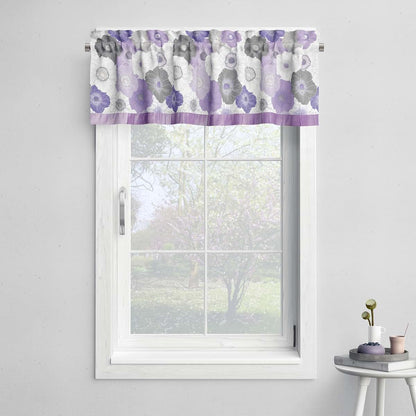 Bacati - Rod Pocket Window Valance Watercolors Purple Gray