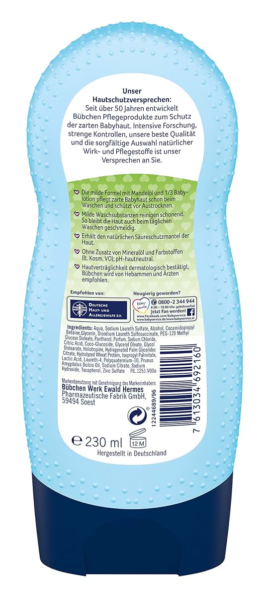 Bübchen Classic Wash & Shower Cream With Baby Lotion 230ml (photo 2)