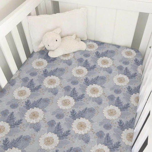 Dpjkevw Vintage Floral Crib Sheet, 52x28 Inch Fitted Nursery Bedding