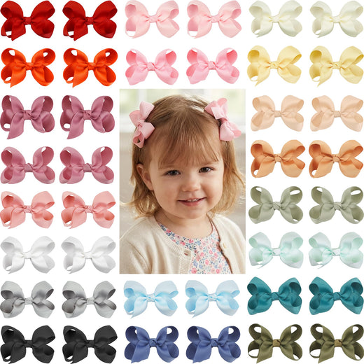 Cellot 40 Piece Hair Bows, 3 Inch Grosgrain Ribbon