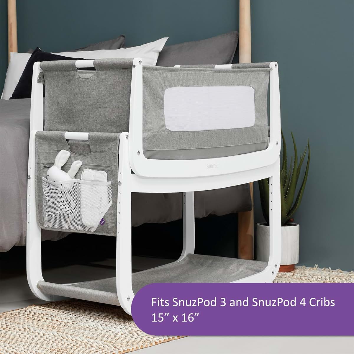 Snuz SnuzPod Hanging Diaper Caddy and Bedside Organizer, White (photo 4)