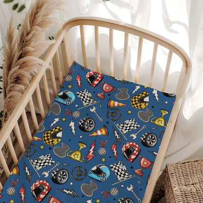 Wicbfdfv Race Car Pattern Fitted Crib Sheet For Standard Mattresses