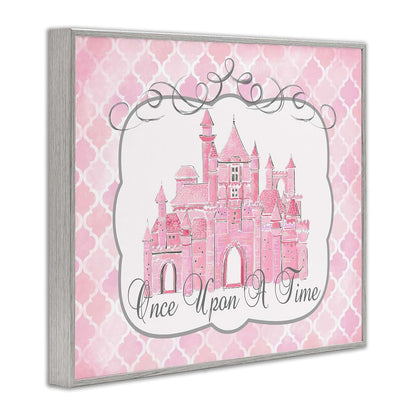 Stupell Industries Pink Watercolor Castle Framed Print