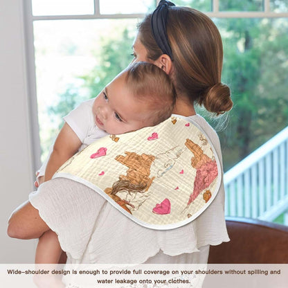 BabyOneStop Mazeann Western Cowgirls Vintage Burp Cloth With Waterproof Backing