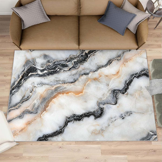 HYGIUID Marble Area Rugs 4x5 - Luxury Marble Rug for Entryway, Modern Natural Stone Washable Entry Way Rugs Kids Carpet