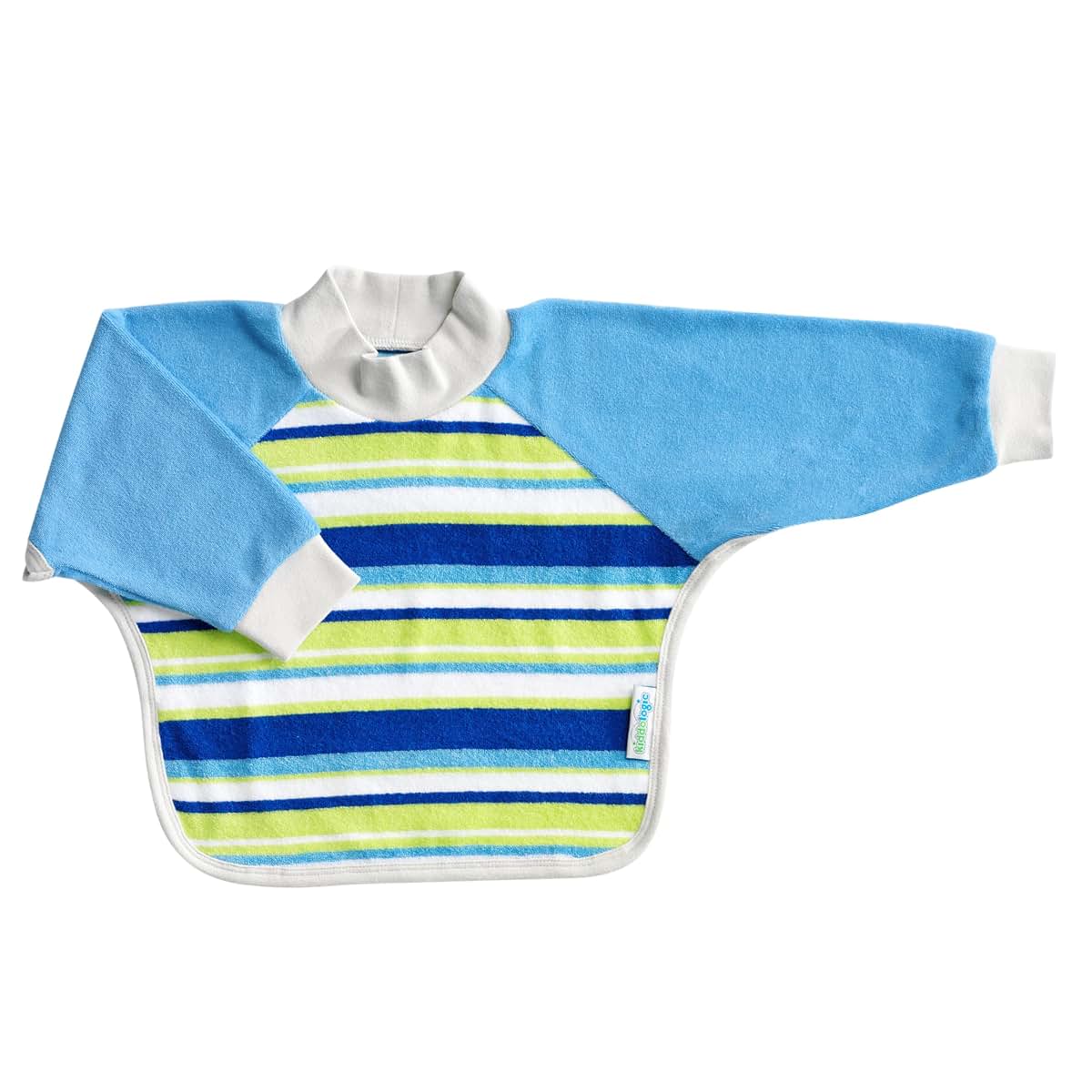 Kiddologic Bibit-all Baby Feeding Bib Sky Blue Stripe